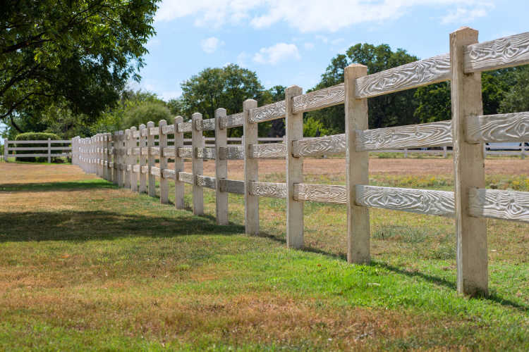 Superior Concrete Products Fence and Wall Projects Gallery - Superior 3-Rail Fence at 4' High