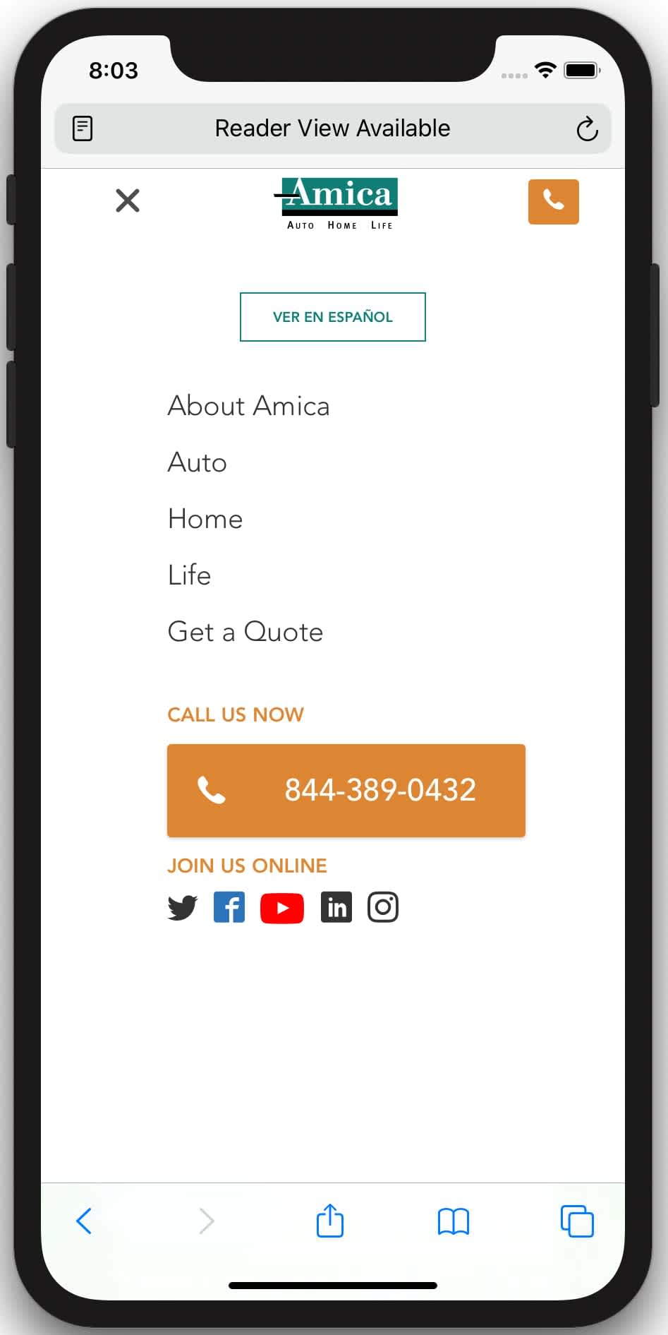 TuAmica: Mobile nav