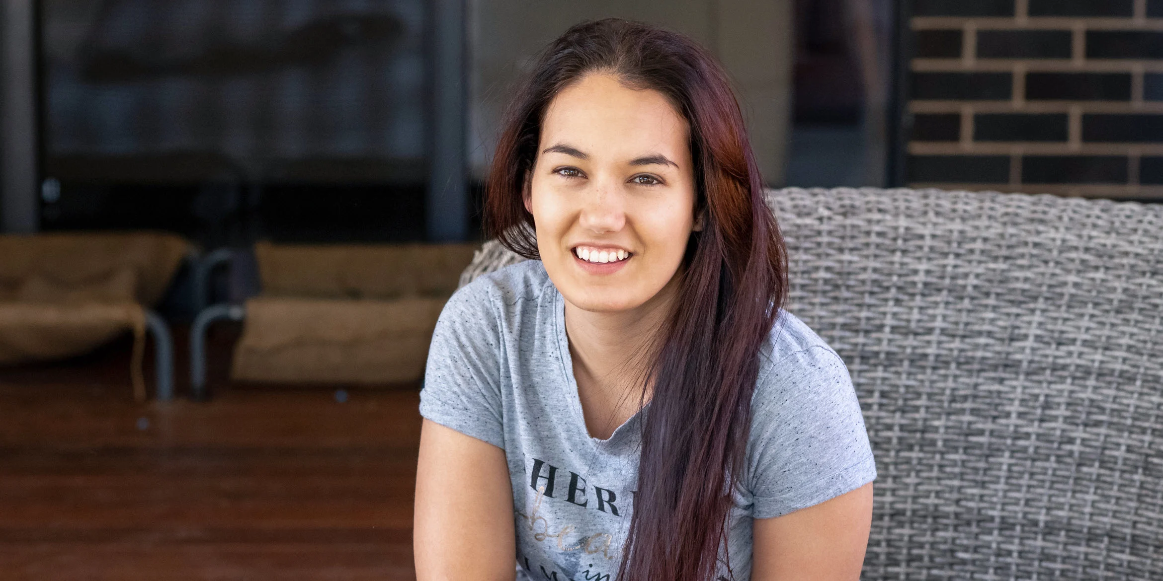 Undergraduate student Taylah looking happy and at ease