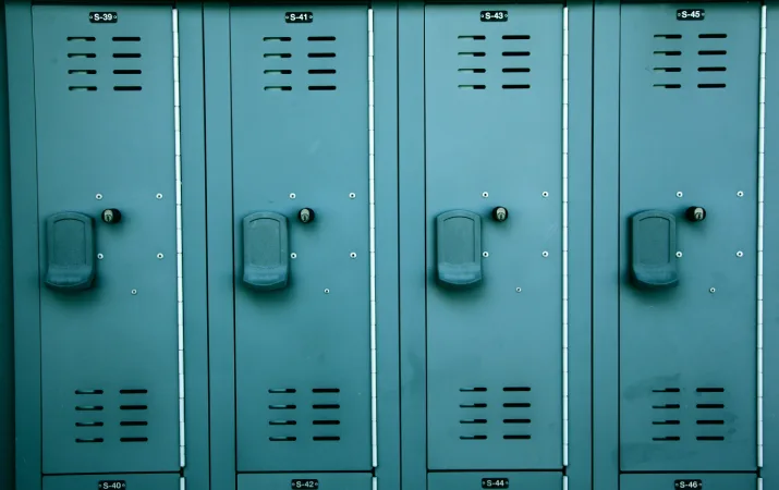 A row of student lockers