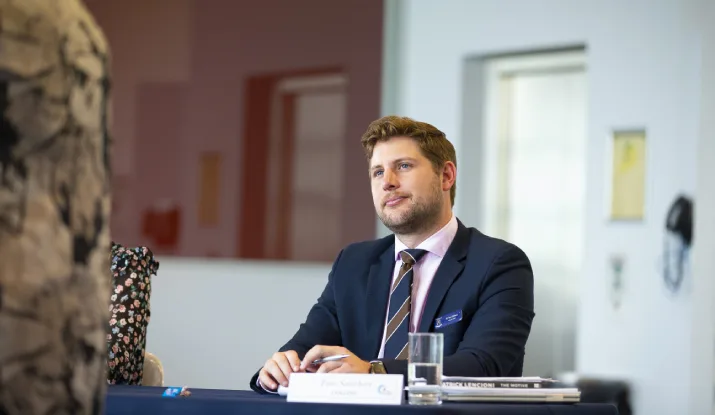Tom Smithers in his office at St Margarets Anglican Girls School in Queensland