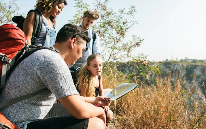 A teacher on a school camp with his students in country NSW