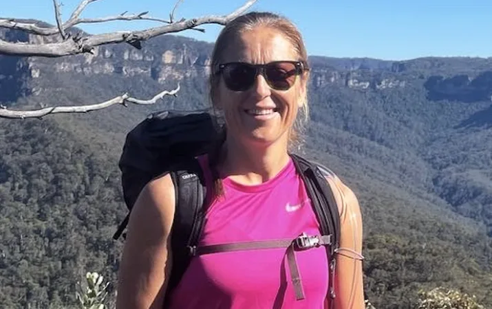 Primary school teacher Emma Wilson hiking during her downtime.