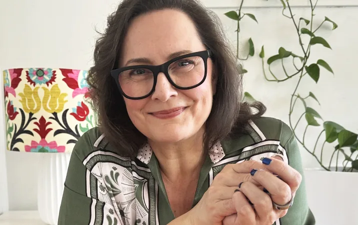 Jane Kennedy inside her Blue Mountains home office 