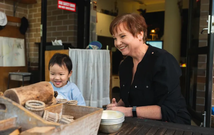 Sheila with one of her young charges
