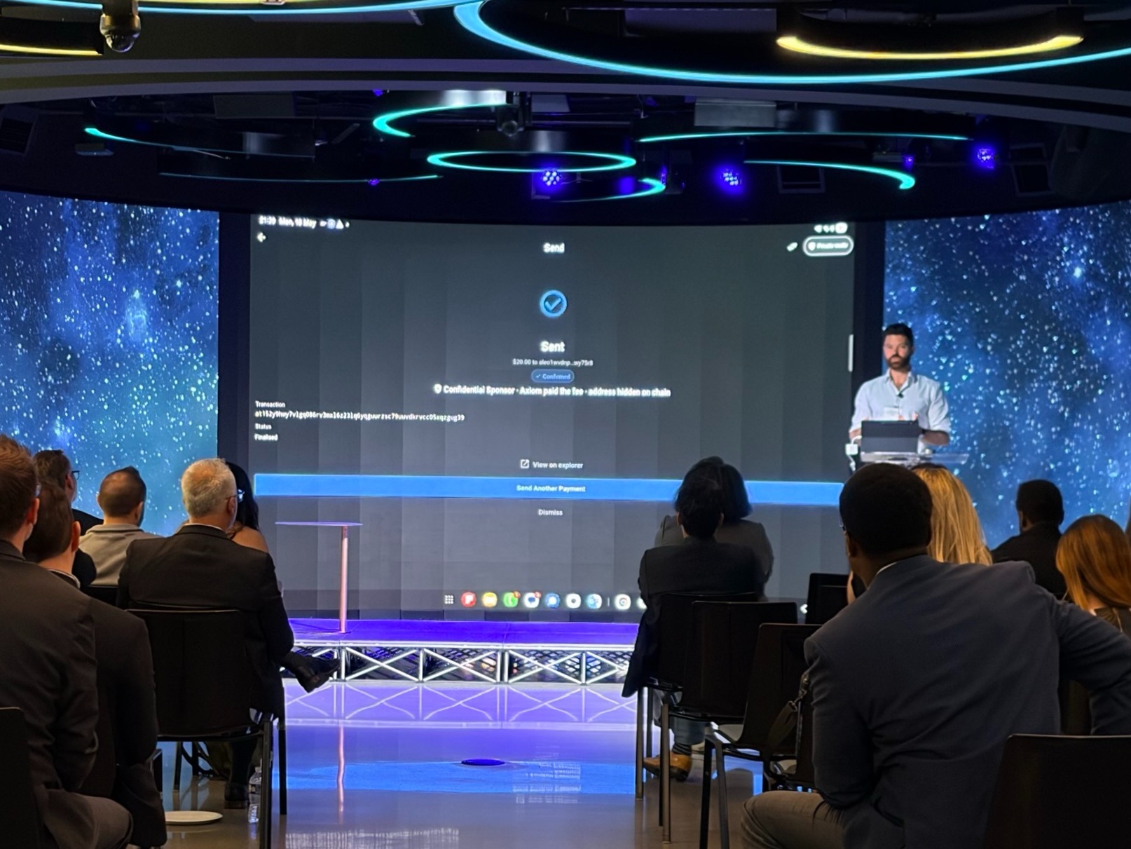 Photo of the Labrys Presentation at From Checkout to Cross-Border: Re-Architecting Payments for a Digital Economy , an invite-only Booz Allen × a16z event in Washington, DC.