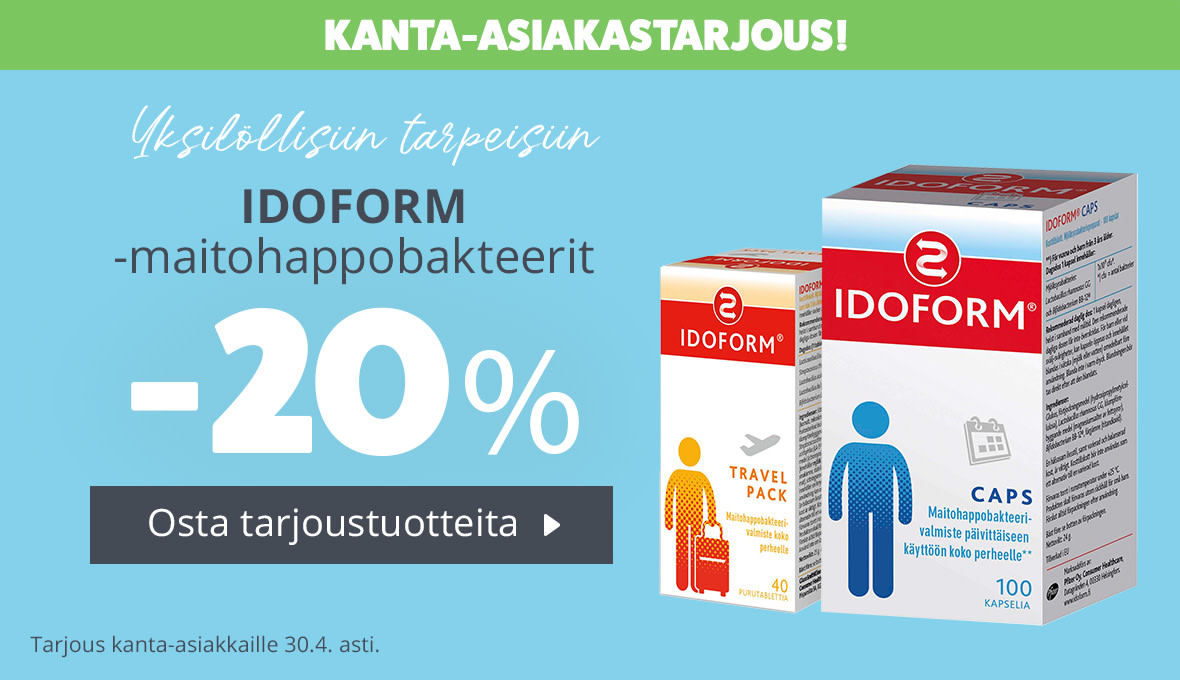 Huhtikuun kanta-asiakastarjous | Idoform-maitohappobakteerit -20 %