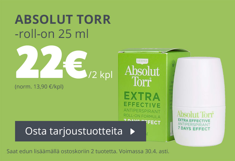 Huhtikuun nipputarjous | Absolut Torr -roll-on 25 ml 22 €/2 kpl