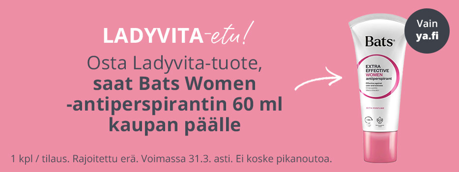 Maaliskuun kampanja | Ladyvita-tuotteen ostajalle Bats Roll-On Women Antiperspirantti 60 ml kaupan päälle