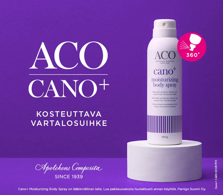 ACO Cano+ kosteuttava body spray | Yliopiston Apteekki