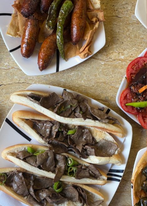 A true Alexandria institution: the iconic kebda sandwich.