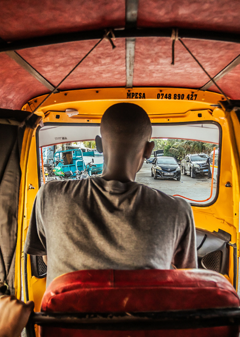 Driving through Mombasa's old town