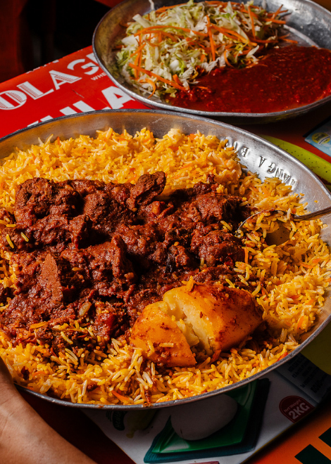Spiced biriyani with beef
