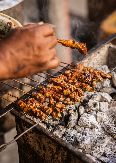 Smoku nundu beef skewers cooked over charcoal