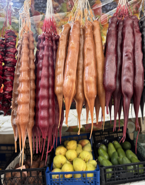Churchkhela warror food hanging from the ceiling
