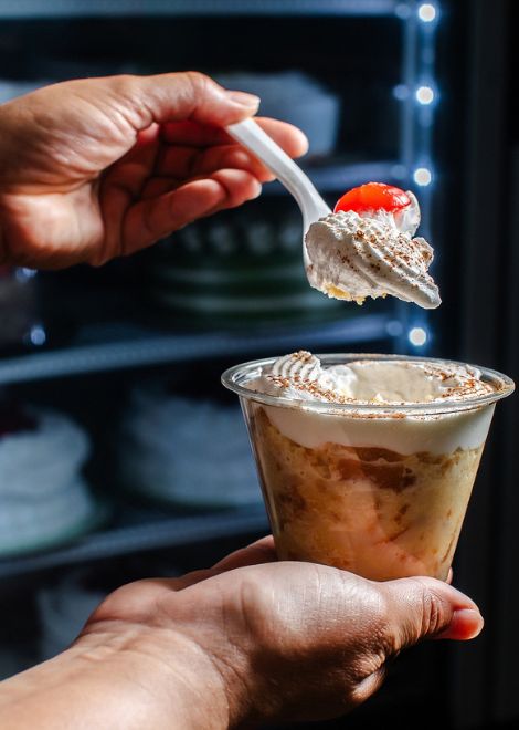 Rich pastel tres leches soaked in three creamy milks.