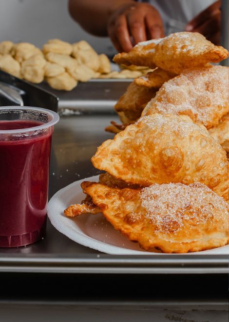 Crispy empanada de viento with its signature airy shell.