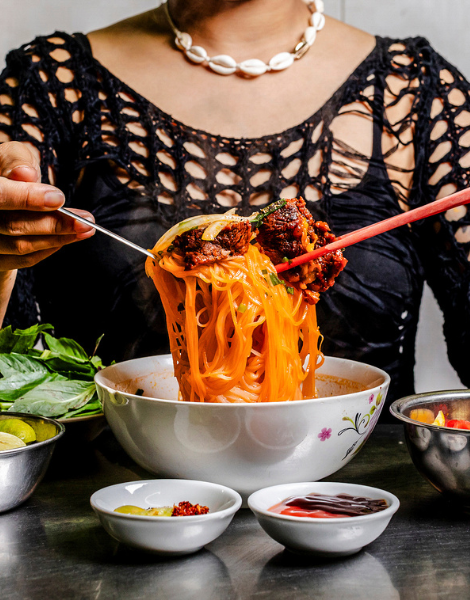 Work your chopsticks over delicious meat and noodles