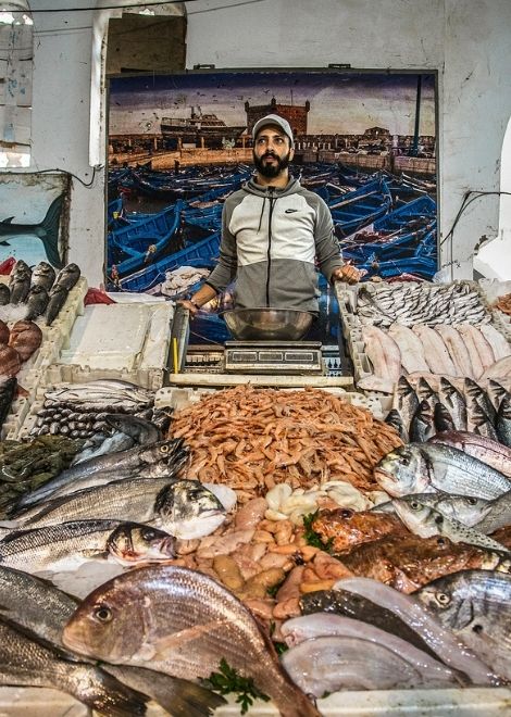 The vendors at the Casablanca fish market