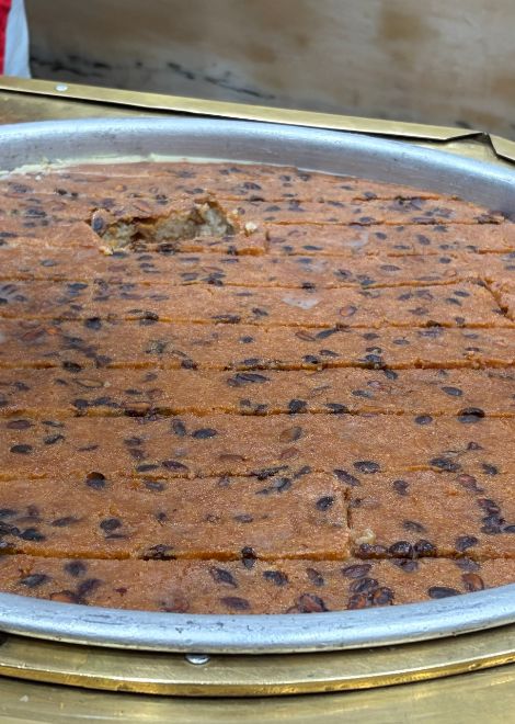 Fragrant basbousa, Egypt's beloved semolina cake.