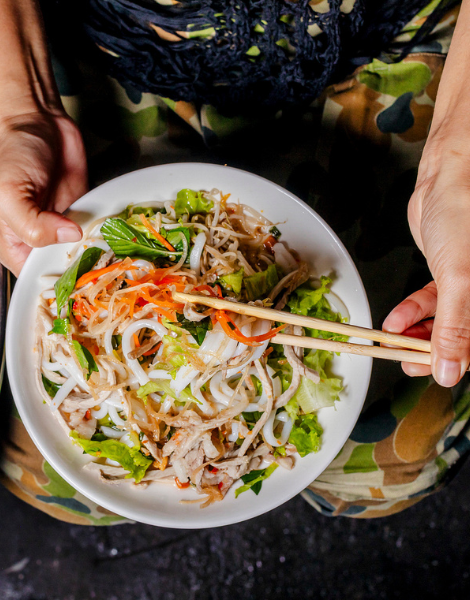 Local shredded pork noodles dish