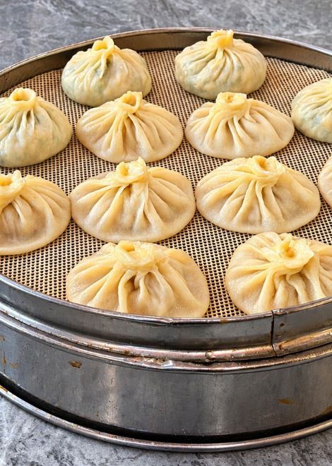 Delicate shaomai, pleated by hand.