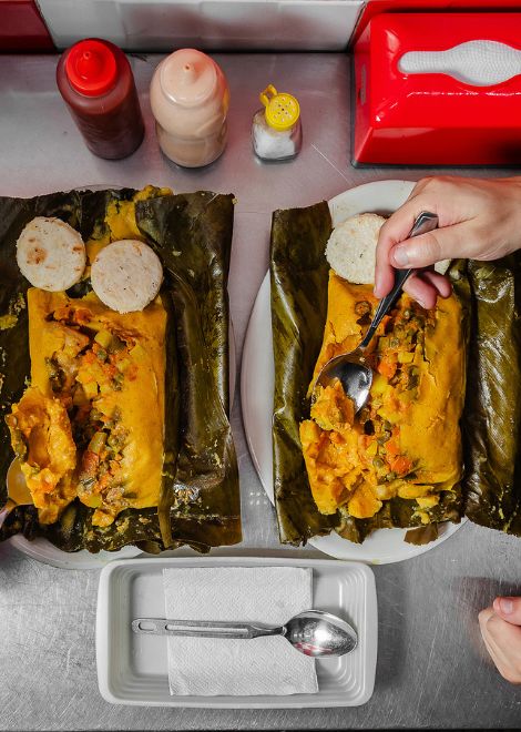 Traditional Antioquian tamales, steamed in fragrant banana leaves.