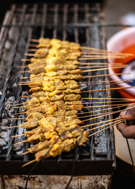 Nundu, smoky beef skewers cooked over charcoal