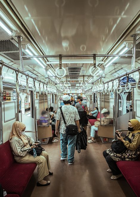 Hop aboard the train and rumble south towards Menteng.