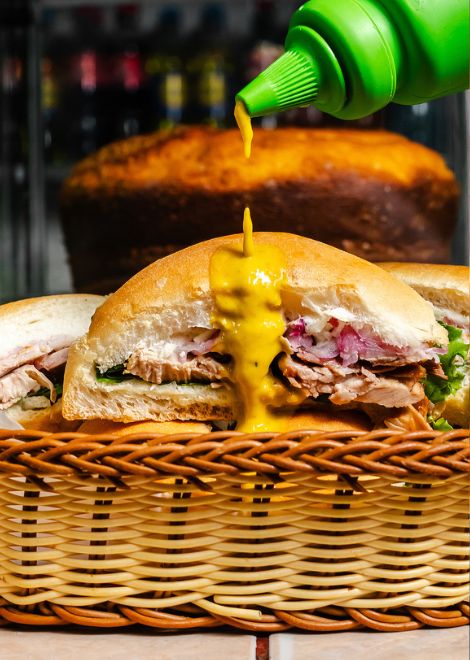 Crusty pan con jamón del país, a beloved Peruvian breakfast.