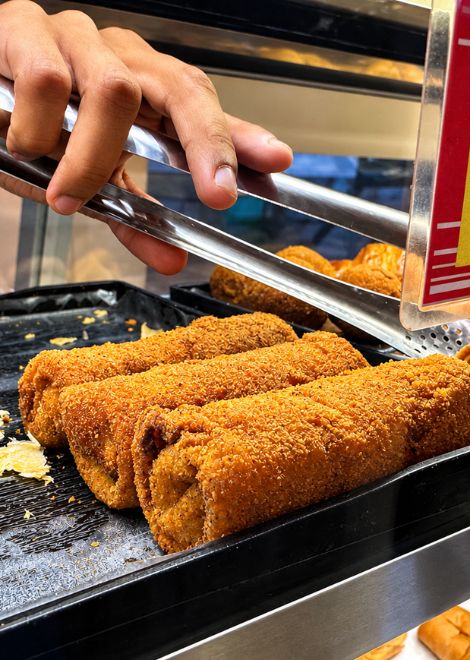 Golden, crispy devilled chicken rolls with a fiery Sri Lankan kick.