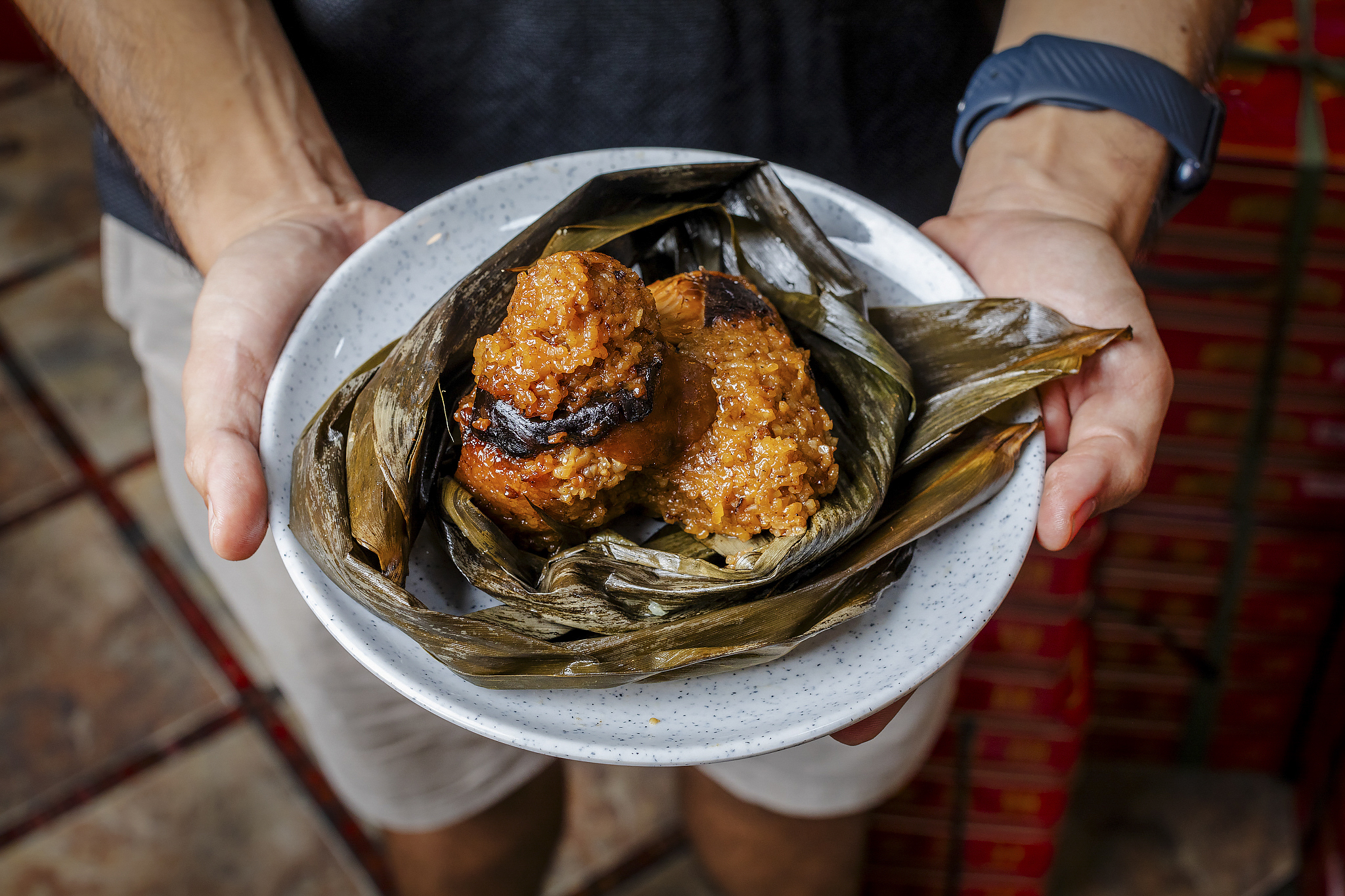 Banana leaf-wrapped machang dumpling
