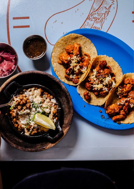 Taco lomitos de Valladolid and and street-style smoked corn