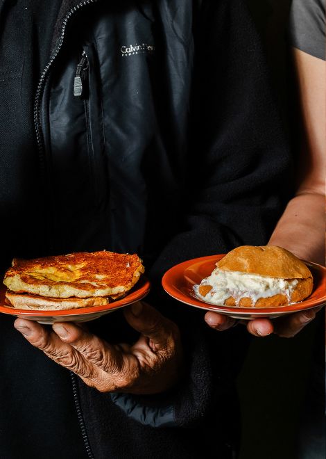 A warm, golden tortilla de choclo fresh from the griddle.