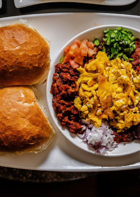 Stewed Ethiopian fava beans with eggs