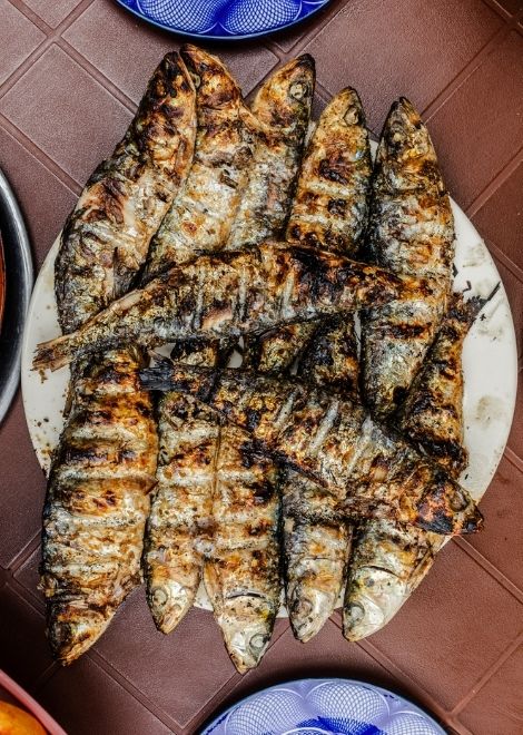 Simply grilled Atlantic sardines