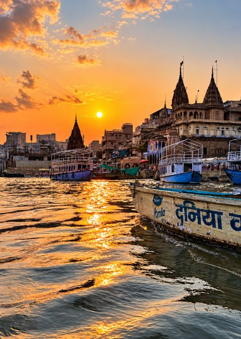 Sunset on the sacred Ganges.