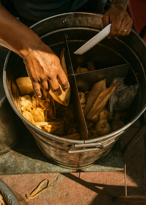 Kick off the lunch tour with the best steamed tamales in Cancun