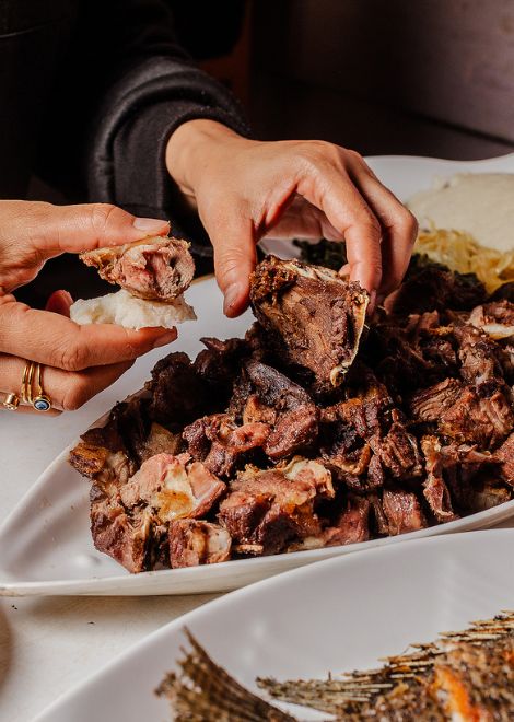 Barbecued goat nya choma