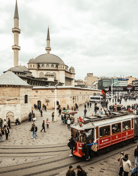 Begin at bustling Taksim Square