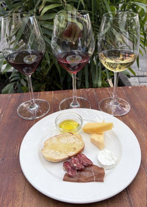 Sign off with a flight of South African wines paired with a small charcuterie and cheese board