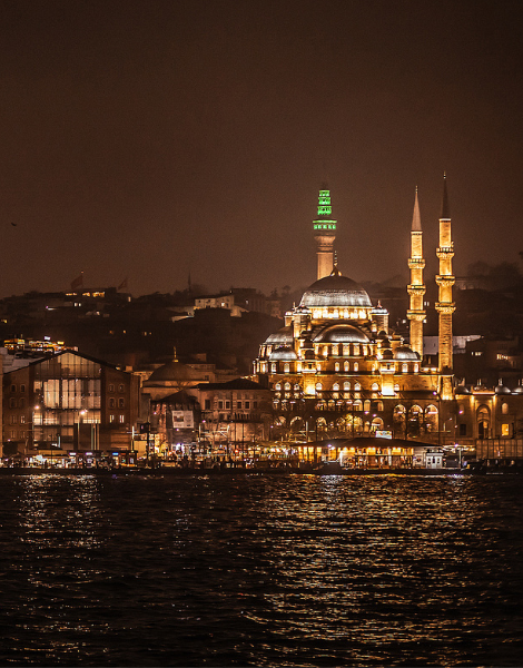 Cruise back to Europe with the 'Old City' illuminated