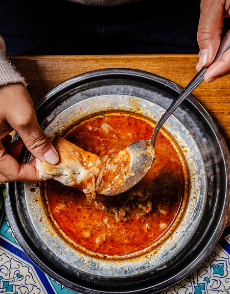Delicious lamb beyran soup