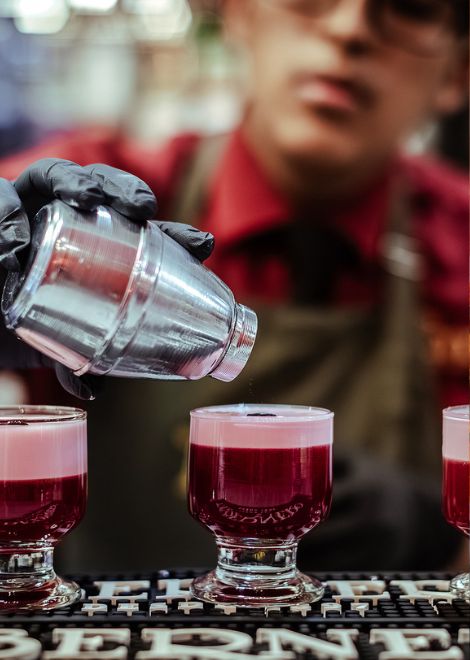 A colourful twist on the classic Pisco Sour, infused with the sweet, fruity notes of purple corn