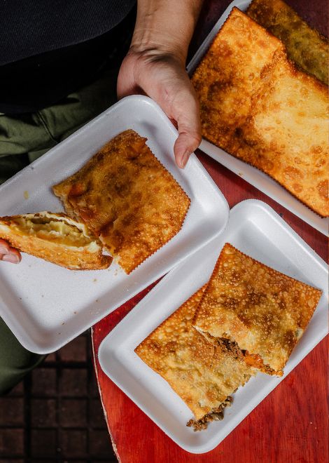 Classic Brazilian pastel de carne