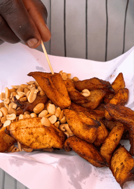 Golden kelewele, Ghana's fiery spiced fried plantain.