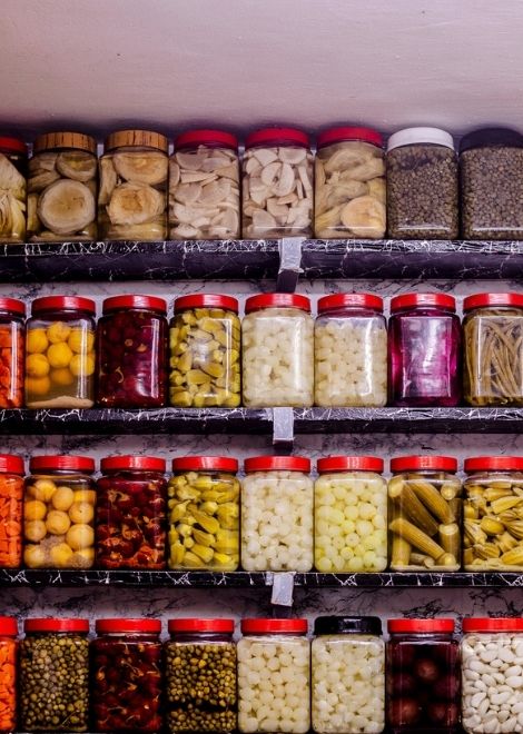 Moroccan pickled vegetarians steeped in vinegar