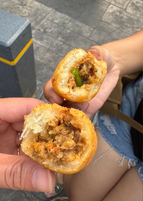 West Javan crispy combro with spicy oncom.