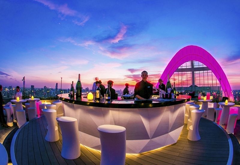 best sky bar in bangkok - Cru Champagne Bar