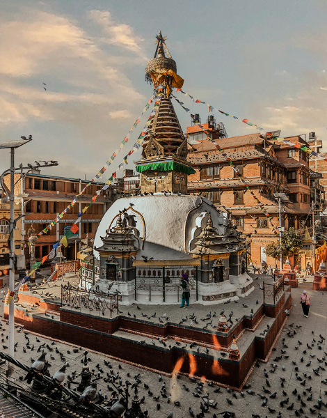 Stunning stupas in the heart of Thamel